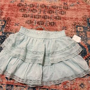Light Blue Ruffled Women's Skirt